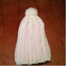 Chunky Slouchy Pom Pom Hat Hand crocheted teen and women  Blue  eb-46912147